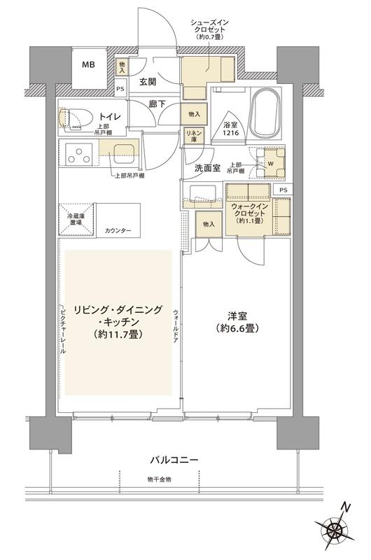 コムレジ赤羽 棟(1LDK/4階)の間取り写真