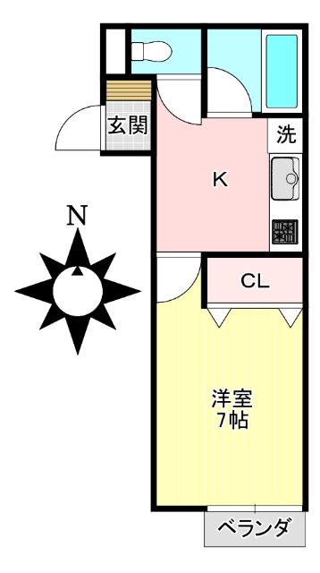 アーバン美浜町(1K/1階)の間取り写真