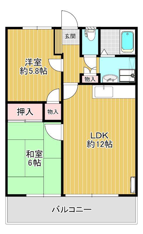 リベルテ・ノバンブル(2LDK/1階)の間取り写真