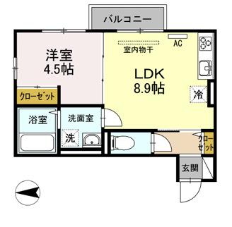 フォーライフ21(1LDK/1階)の間取り写真