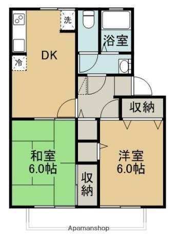 サンライトハイツ(2DK/1階)の間取り写真