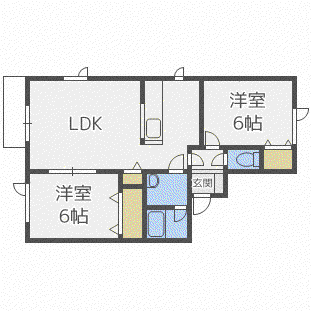 イグレック(2LDK/2階)の間取り写真