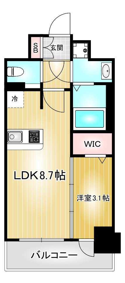 プレサンス新栄ユリシス(1LDK/3階)の間取り写真