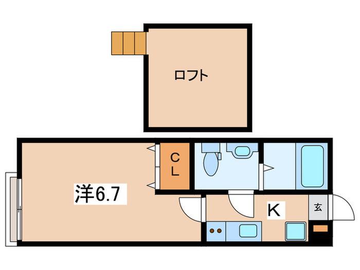 アストラベース百合ヶ丘(1K/2階)の間取り写真