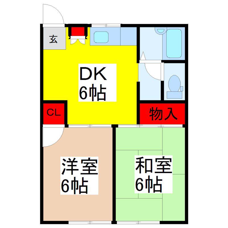 メゾンサクラ(2DK/2階)の間取り写真