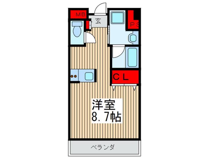 べ・ラルデ(ワンルーム/3階)の間取り写真