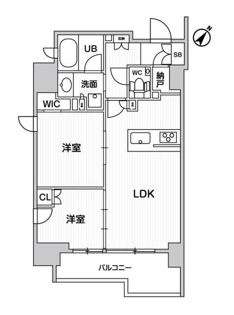 ディームス大井町(2LDK/5階)の間取り写真