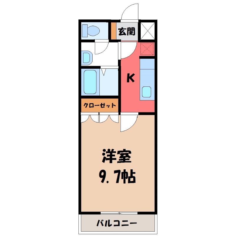 クレシア(1K/1階)の間取り写真