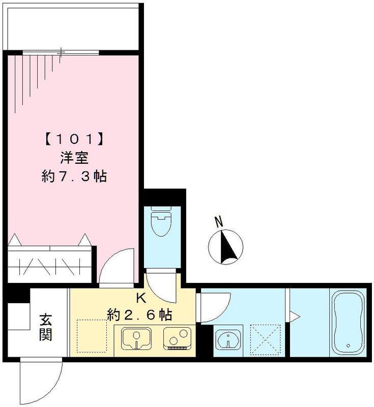 フラットセブン学芸大(1K/1階)の間取り写真