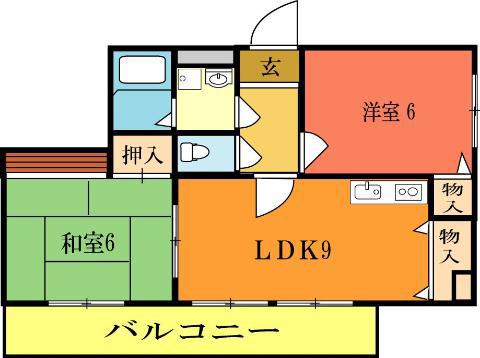 メゾンエスポワール(2DK/3階)の間取り写真