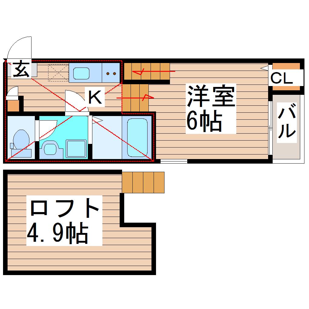 IMPRESSIVE HAYAMA(1K/1階)の間取り写真
