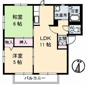 J-HOUSE(2LDK/1階)の間取り写真