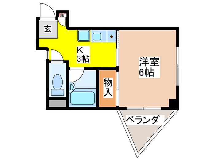YMスクエア(1K/4階)の間取り写真