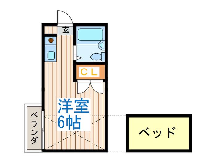 キャピタルパレス(ワンルーム/1階)の間取り写真