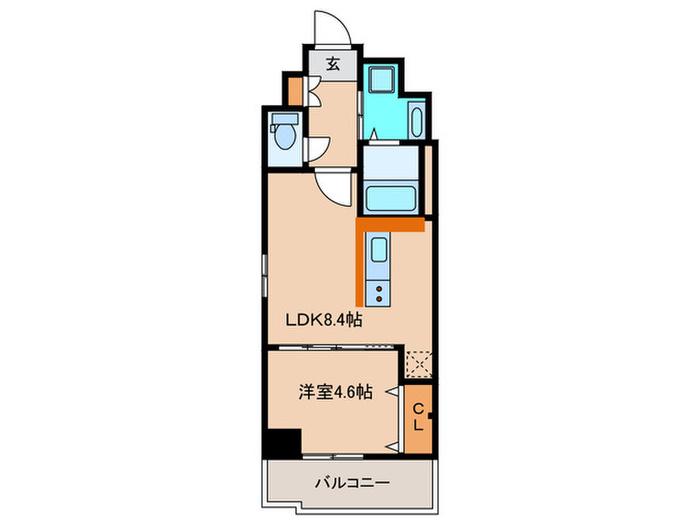 プレジール薬院テラス(1LDK/7階)の間取り写真