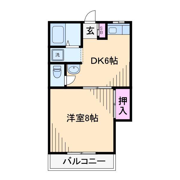 シャトルハウスII(1DK/1階)の間取り写真
