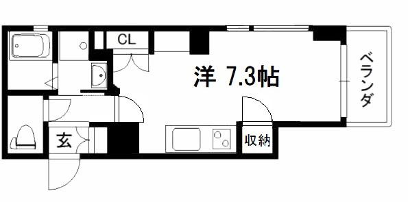 MILLE LIBRORUM(ワンルーム/4階)の間取り写真