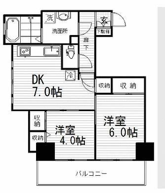 トーカンマンション大山(2DK/3階)の間取り写真