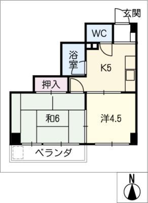 コーポ村武(2K/3階)の間取り写真