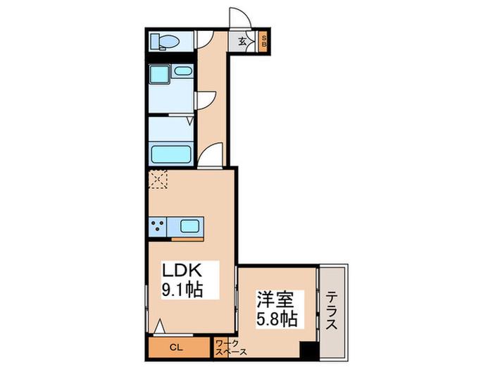 アヴァンスお花茶屋(1LDK/3階)の間取り写真