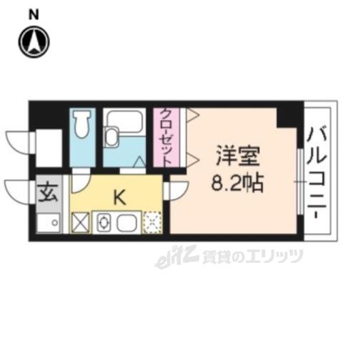 アマーレ御幸町(1K/3階)の間取り写真