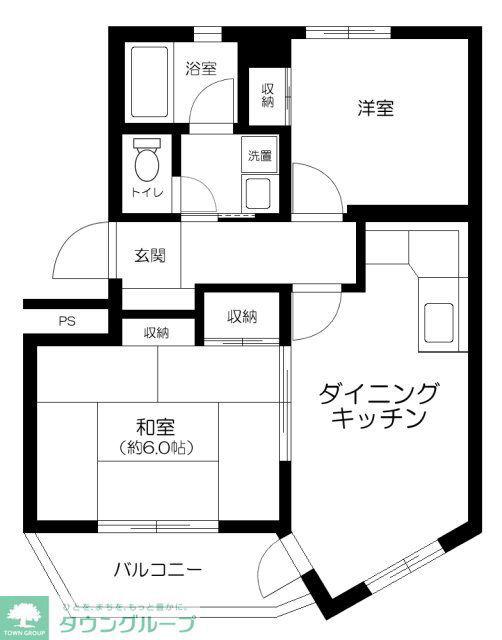 アルトーロ中町(2DK/3階)の間取り写真