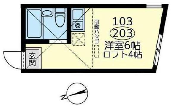 ユナイト田浦アステリオン(ワンルーム/2階)の間取り写真