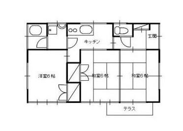 エステート田中(3K/1階)の間取り写真