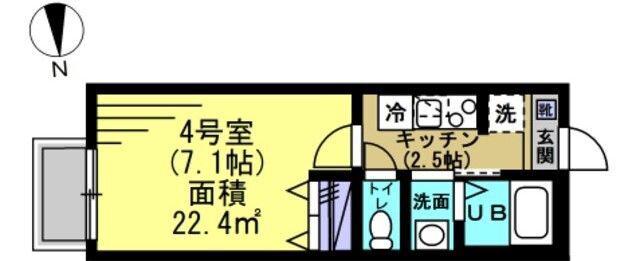 ドムス大森台(1K/2階)の間取り写真