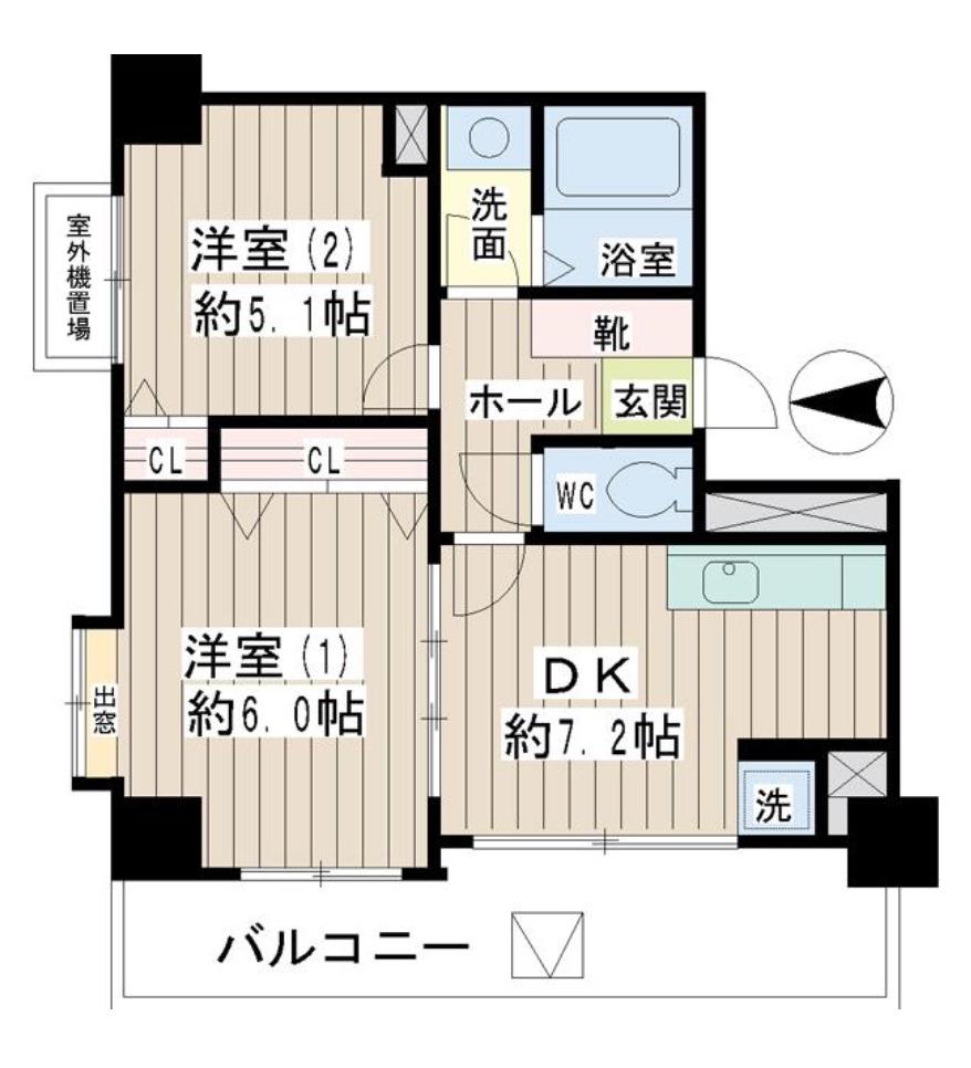 エスポワール.S(2DK/3階)の間取り写真