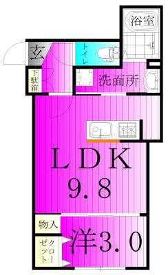 KLEIS我孫子(1LDK/1階)の間取り写真