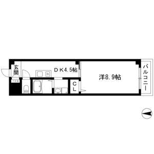 ポポラーレ ヒロ(1DK/1階)の間取り写真