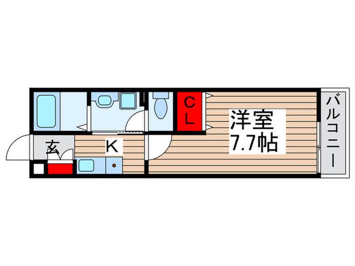 センタービレッジ常盤平(1K/2階)の間取り写真