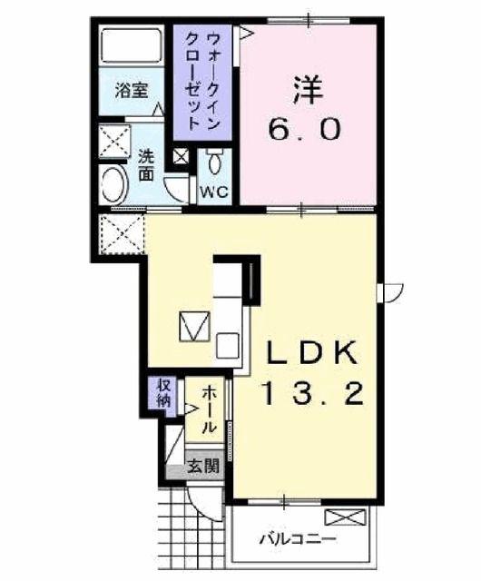 リアンコリーヌ II(1LDK/1階)の間取り写真
