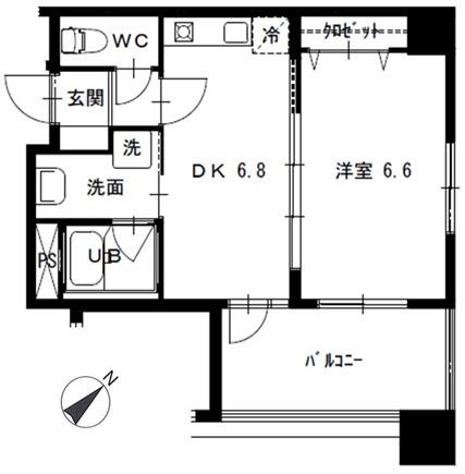 ユリカロゼ西新井駅前(1DK/10階)の間取り写真