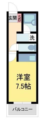 ロココ西宮(ワンルーム/2階)の間取り写真