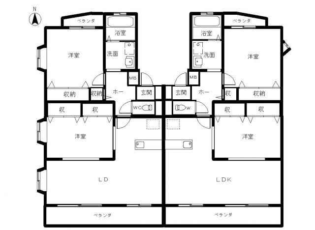 西津田マンションII(2LDK/3階)の間取り写真