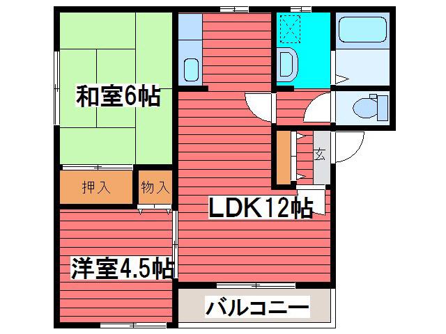 エイトハイツ(2LDK/2階)の間取り写真