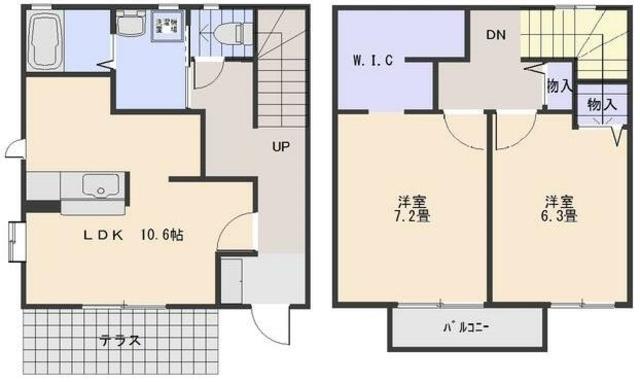 ドミールB(2LDK/2階)の間取り写真