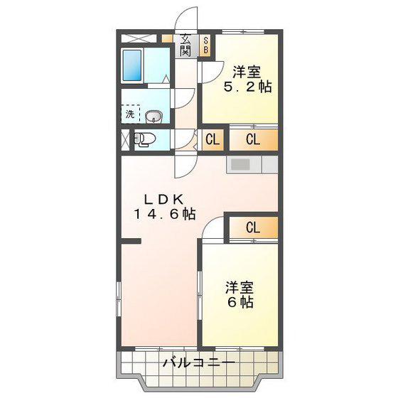 花みづき(2LDK/1階)の間取り写真