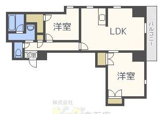 プレジデント豊平(2LDK/11階)の間取り写真
