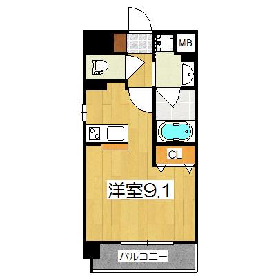 DODREAM寺町(1K/5階)の間取り写真