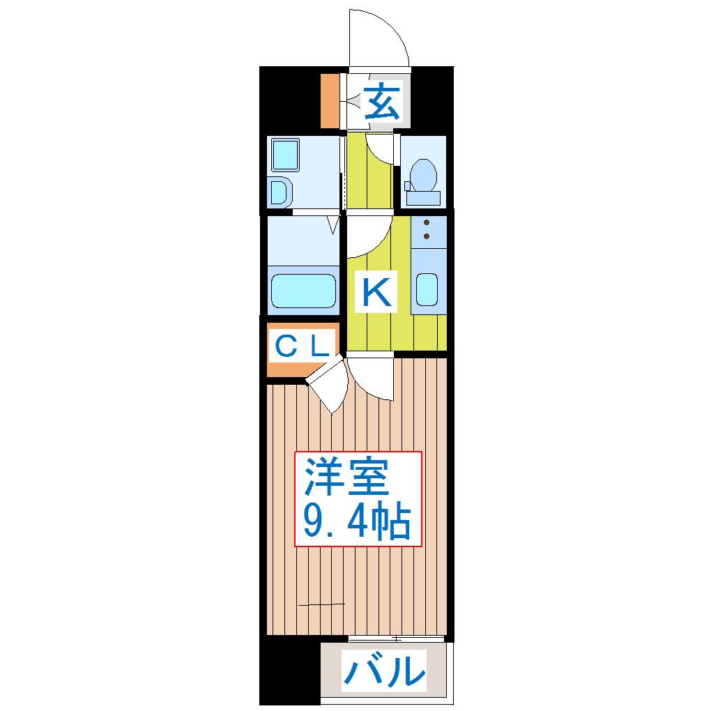 アークデュオ仙台苦竹(1K/4階)の間取り写真