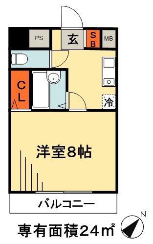 ウェルフェア富浜(1K/3階)の間取り写真