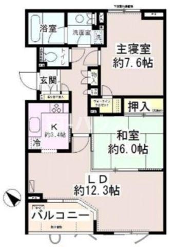 パティオス16番街(2LDK/3階)の間取り写真