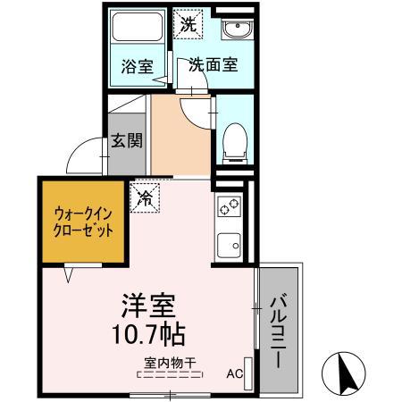 コンフォートJ(ワンルーム/2階)の間取り写真