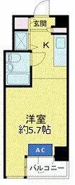 ベルトピア多摩川(ワンルーム/1階)の間取り写真