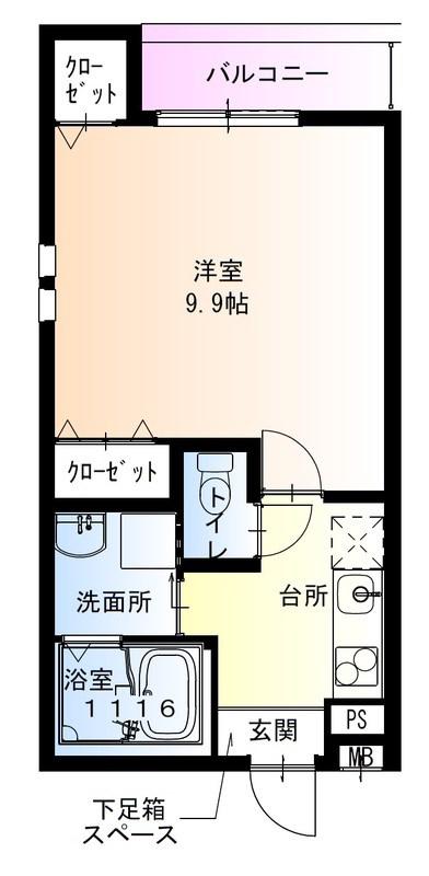 フジパレス長洲公園1番館(1K/3階)の間取り写真