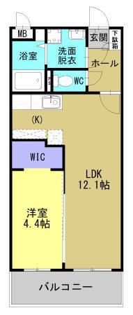 N GARDEN(1LDK/3階)の間取り写真