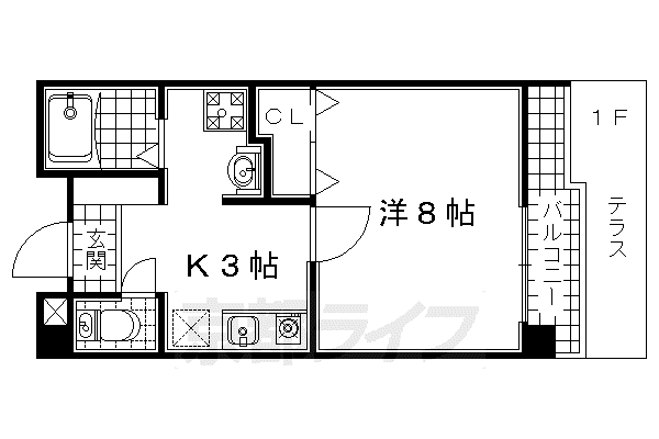 レジデンス21(1K/2階)の間取り写真